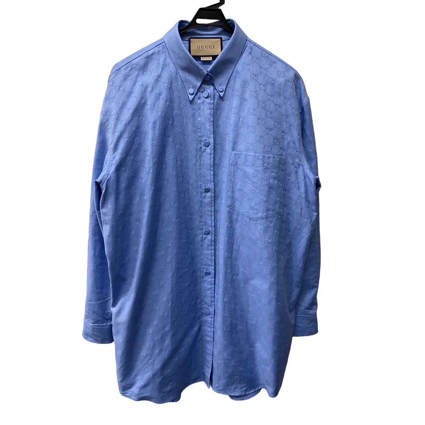 グッチ GUCCI シャツ GGスプリーム カジュアル 752764 コットン ブルー