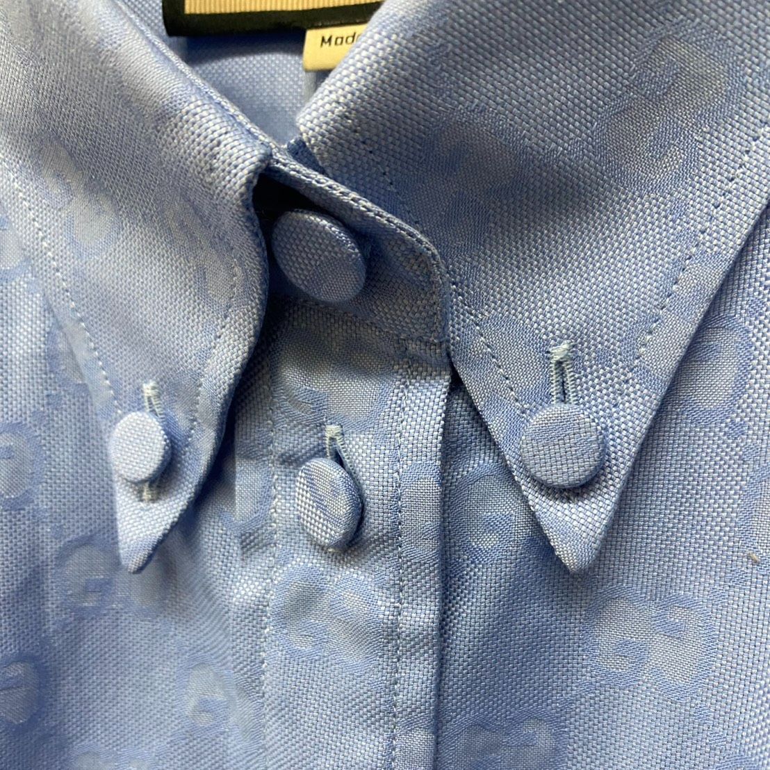 グッチ GUCCI シャツ GGスプリーム カジュアル 752764 コットン ブルー