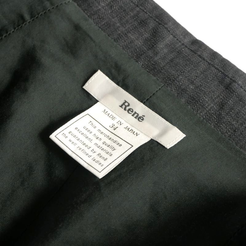 ルネ Rene フレンチスリーブ ワンピース ドレス 34 ブラック 黒