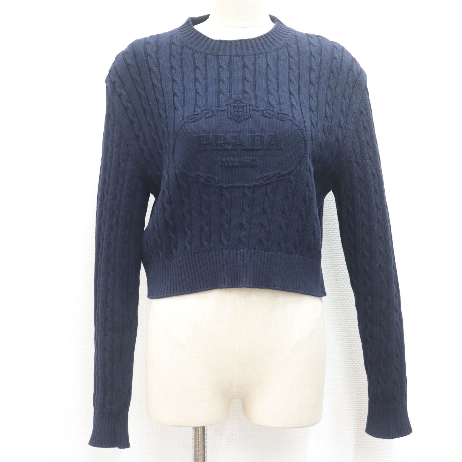 PRADA ロゴ ニット セーター ダークネイビー IT40 正規品 PRADA