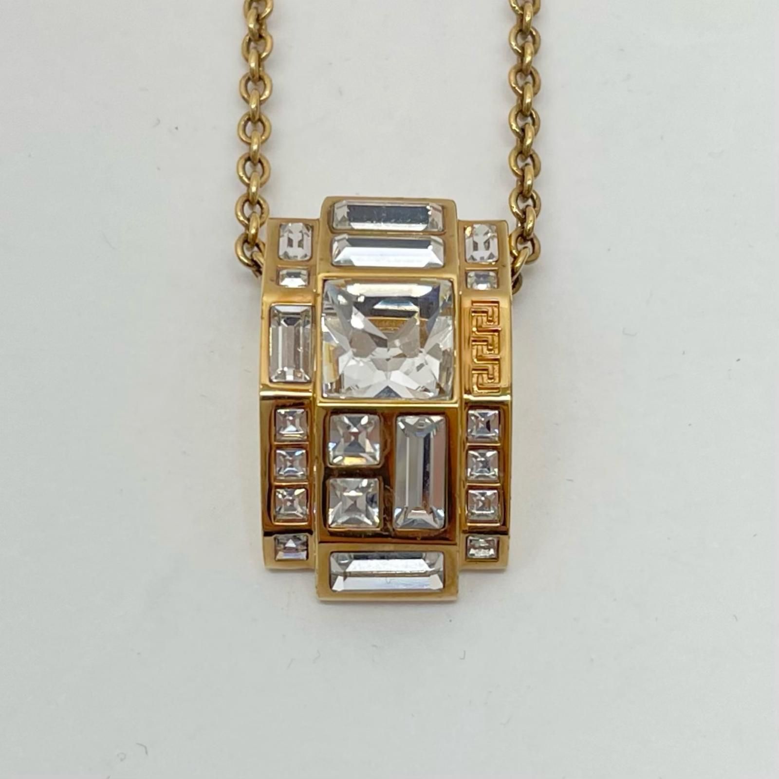 中古】VERSACE | ヴェルサーチ クリスタルローズウィンドウ ネックレス
