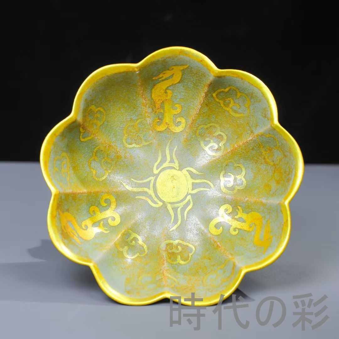 中国古美術 ?絲七宝 鍍金供盤 描金 純銅製 仏具 供物器 仏壇用 伝統工芸 観賞用 細密細工 古置物 古賞物 古擺件 唐物