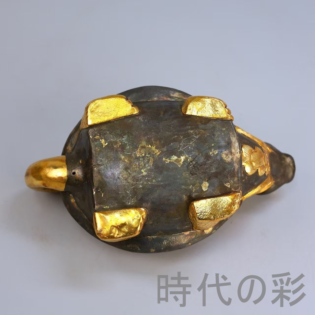 中国古美術 鍍金銅製 鏨刻酒器揃 描金 純銅製 茶酒兼用 宴席用 伝統