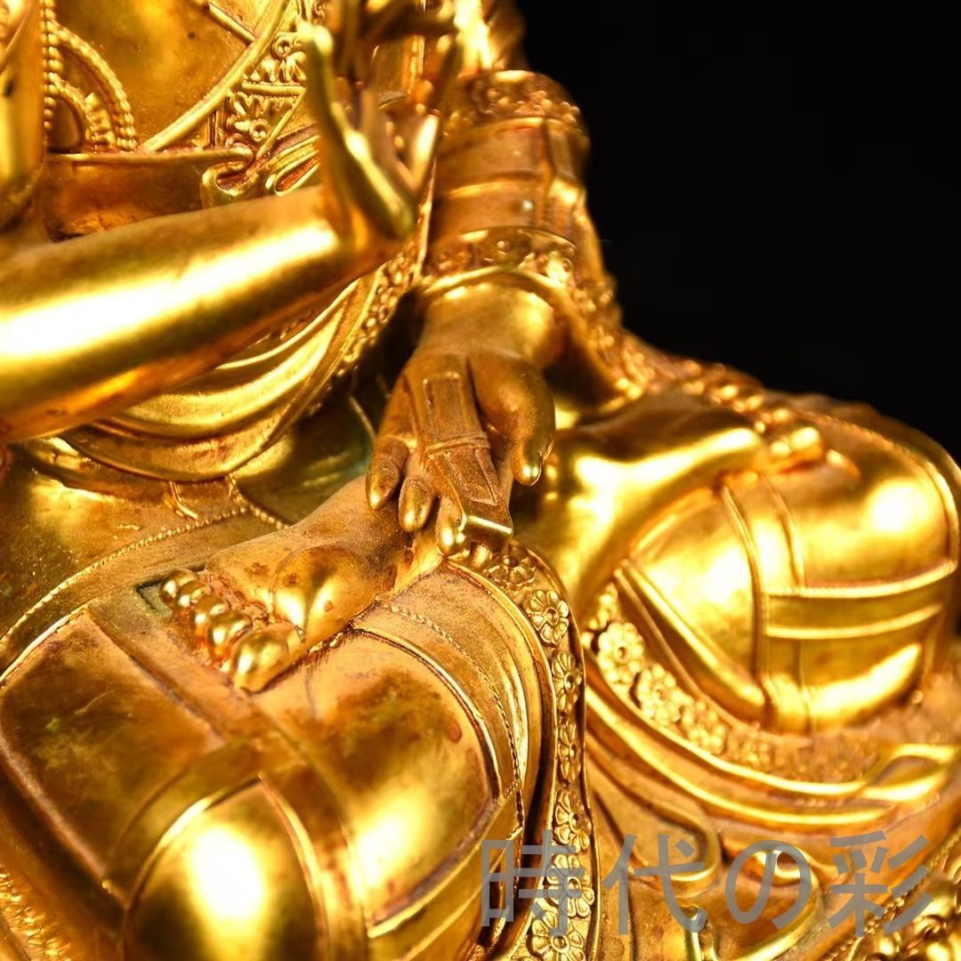  中国古美術 ネパール仏像 鍍金銅 描金 純銅製 密教仏 教養美術 観賞用 仏教工芸 細工彫刻 仏教古美術 仏像 細密細工 旧蔵 仏像 仏壇 仏具