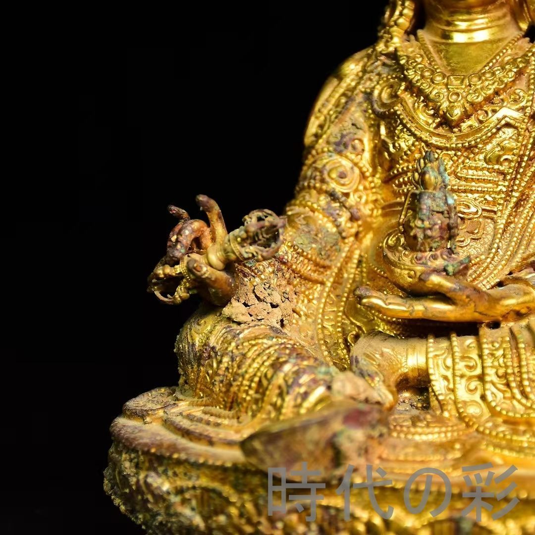 鍍金のある 緑青 古銅 擬宝珠 仏教美術 古美術 古道具 アンティーク オブジェ 中国古美術 鍍金銅 描金 純銅製 仏像 出土風 仏教美術 観賞用 伝統彫刻