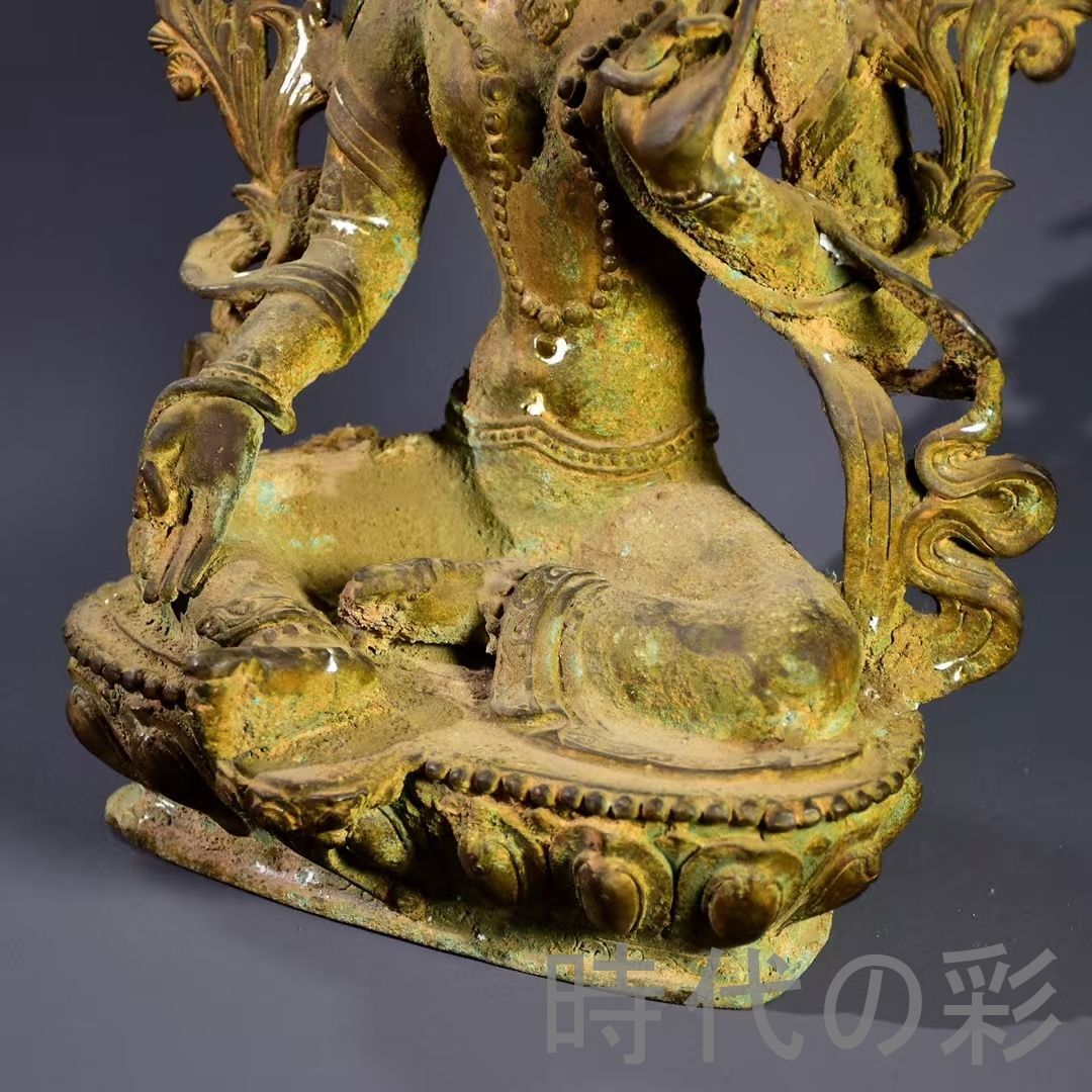 中国古美術 蔵伝仏像 鍍金銅 描金 純銅製 古仏 密教美術 観賞用 細工