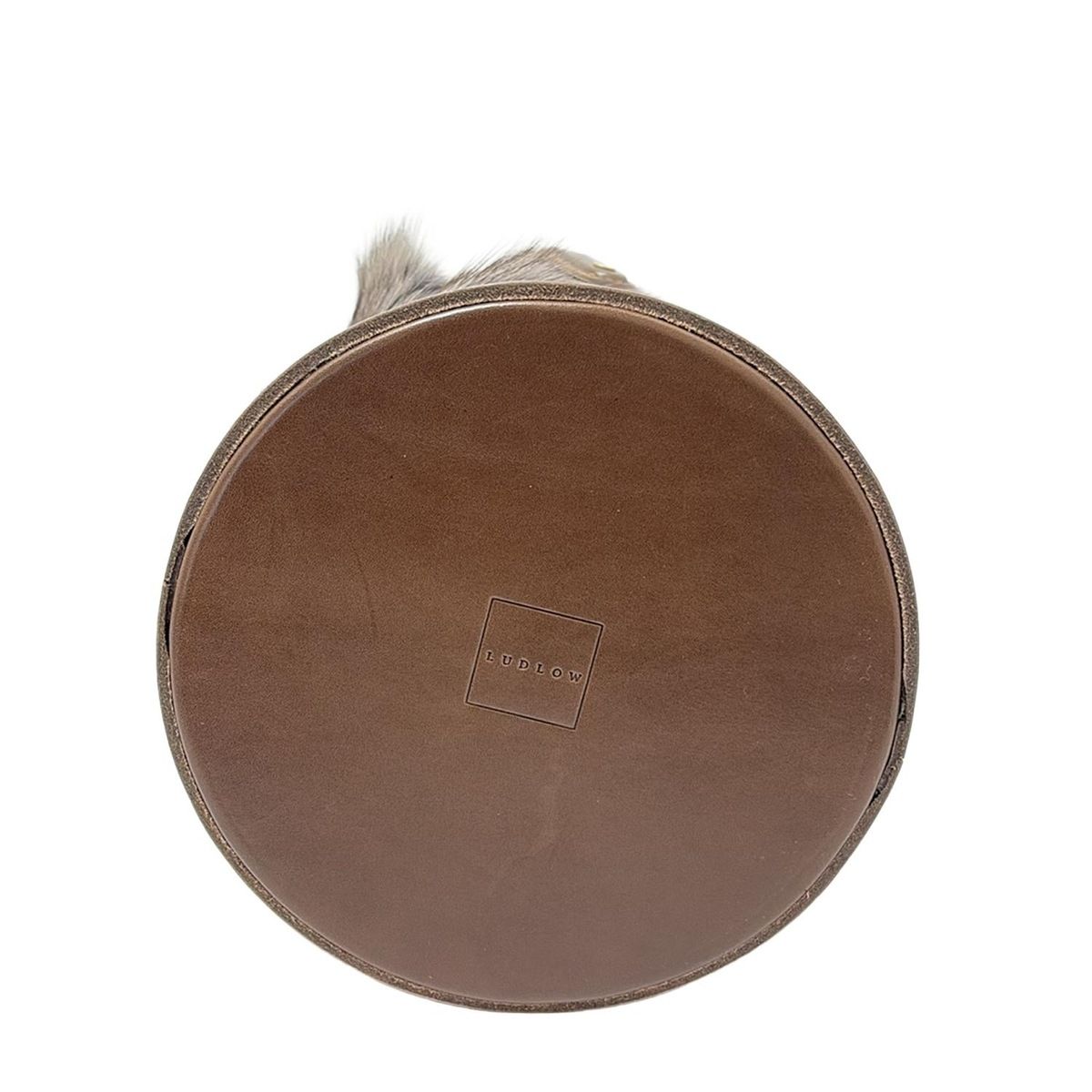 美品❣️ LUDLOWラドロー❣️ハンドバッグレザーファーブラウンブランド LUDLOW - LUDLOW(ラドロー) ハンドバッグ - ブラウン×黒 巾着型 レザー