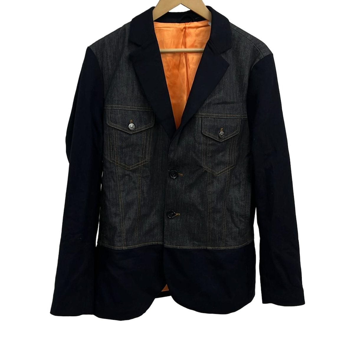 ARMANI EXCHANGE テーラードロングジャケット XS ブラック無地 ARMANI 