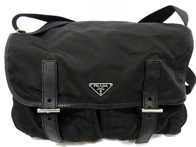 PRADA プラダ □ メッセンジャーバッグ 三角ロゴ ナイロン レザー