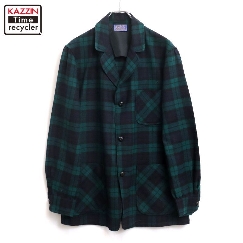 60s USA製 vintage PENDLETON チェック柄 ブラックウォッチ ウール