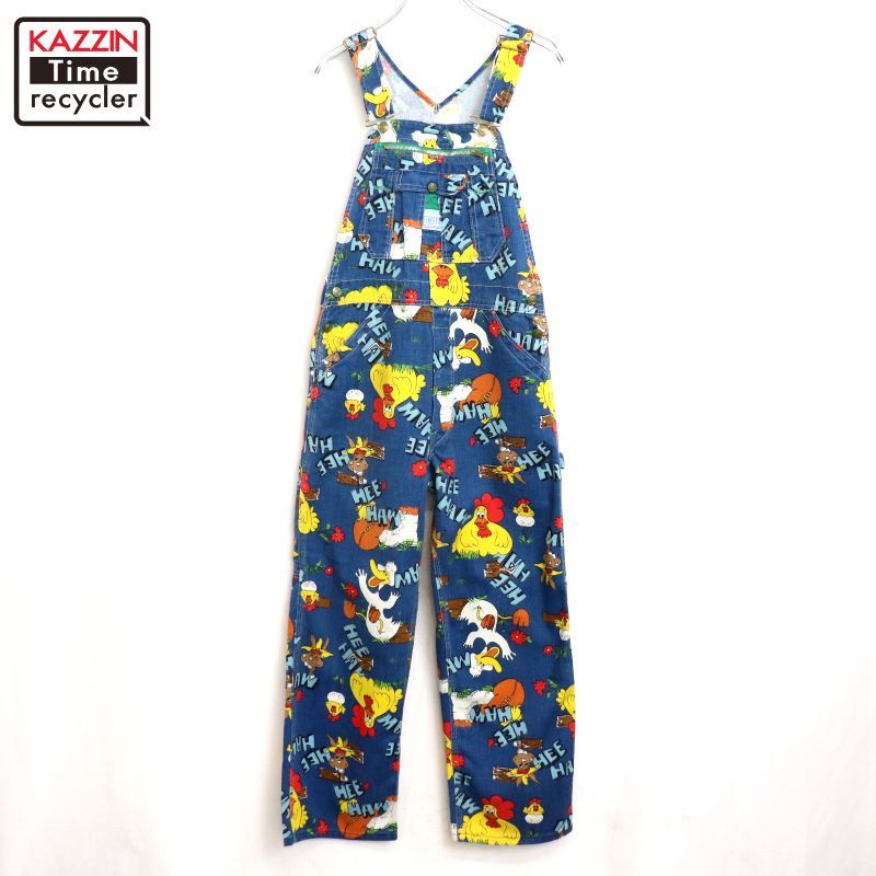 70s USA製 vintage LIBERTY 総柄 HEE HAW オーバーオール メンズ 表記