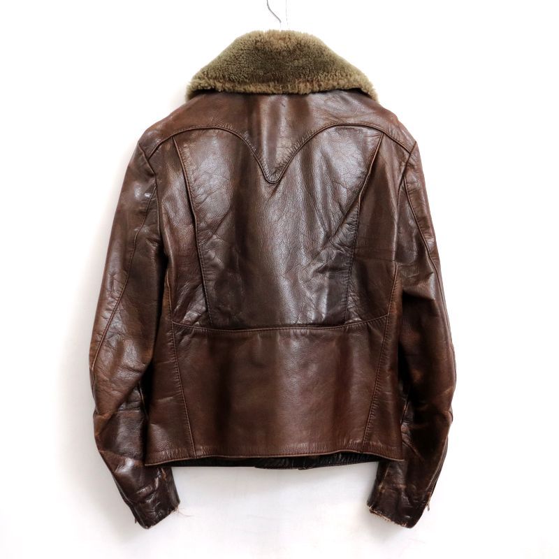 激レア 70s glasswater ヴィンテージ レザージャケット USA製 70s vintage GLASS WATER LEATHER クラフトレザー アビエイター レザー