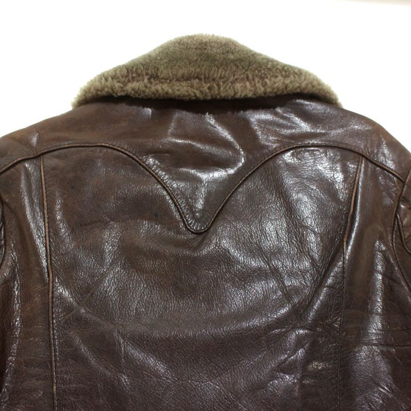 70s vintage GLASS WATER LEATHER クラフトレザー アビエイター レザー