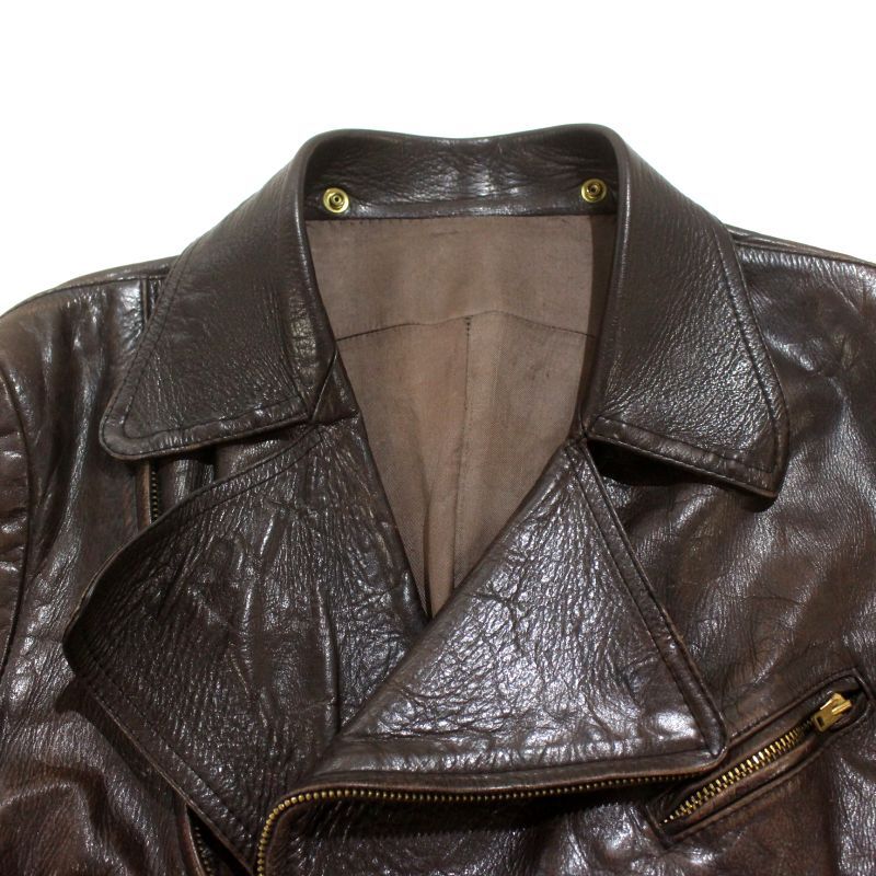 70s vintage GLASS WATER LEATHER クラフトレザー アビエイター レザー