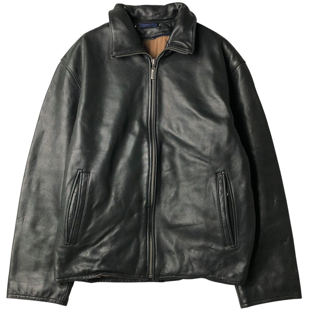 古着 LEATHERMAN スイングトップタイプ 中綿入り レザーブルゾン