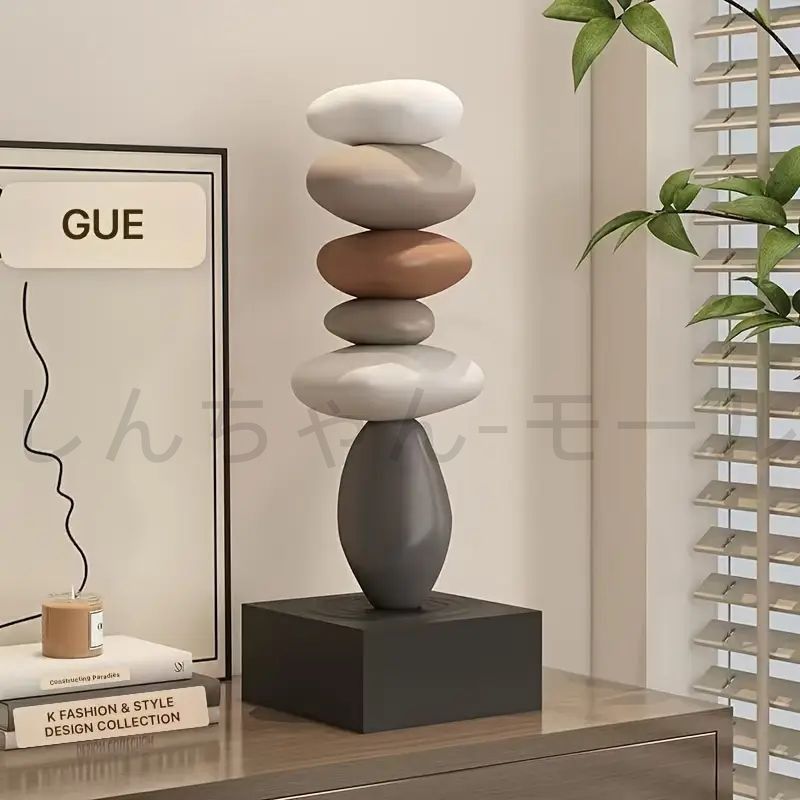 置物 オブジェ Sサイズ 石を積み上げたデザイン ストーン 独創的
