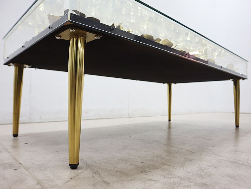 ◇KARE◇ カレ ゴールドフラワー ローテーブル/リビングテーブル