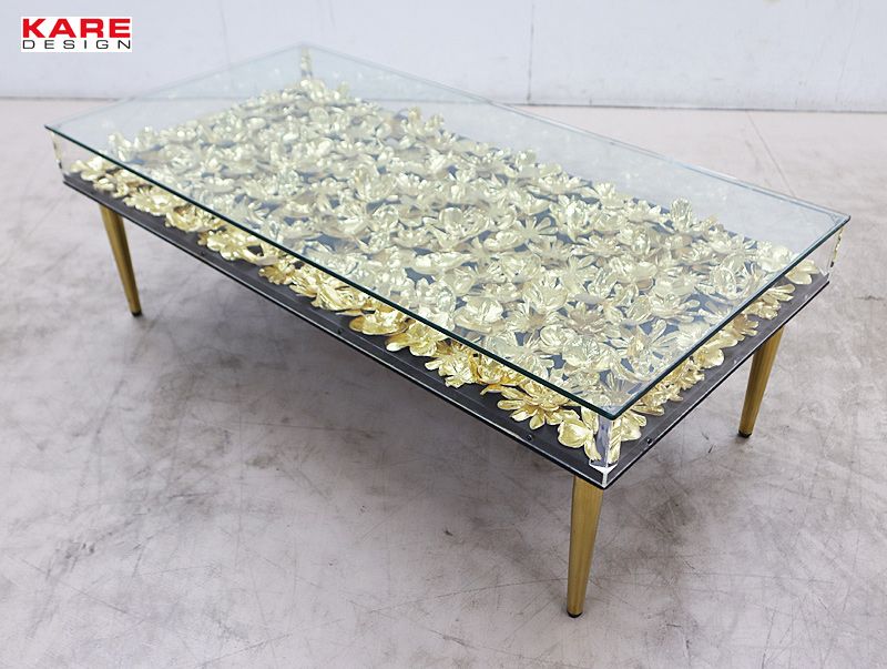 ◇KARE◇ カレ ゴールドフラワー ローテーブル/リビングテーブル