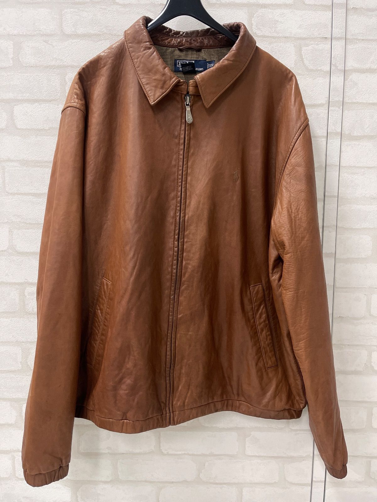 90s ポロバイラルフローレン 本革 スウィングトップ ブラウン ポニー刺繍 90s ポロバイラルフローレン Polo by Ralph Lauren ポニー 刺繍