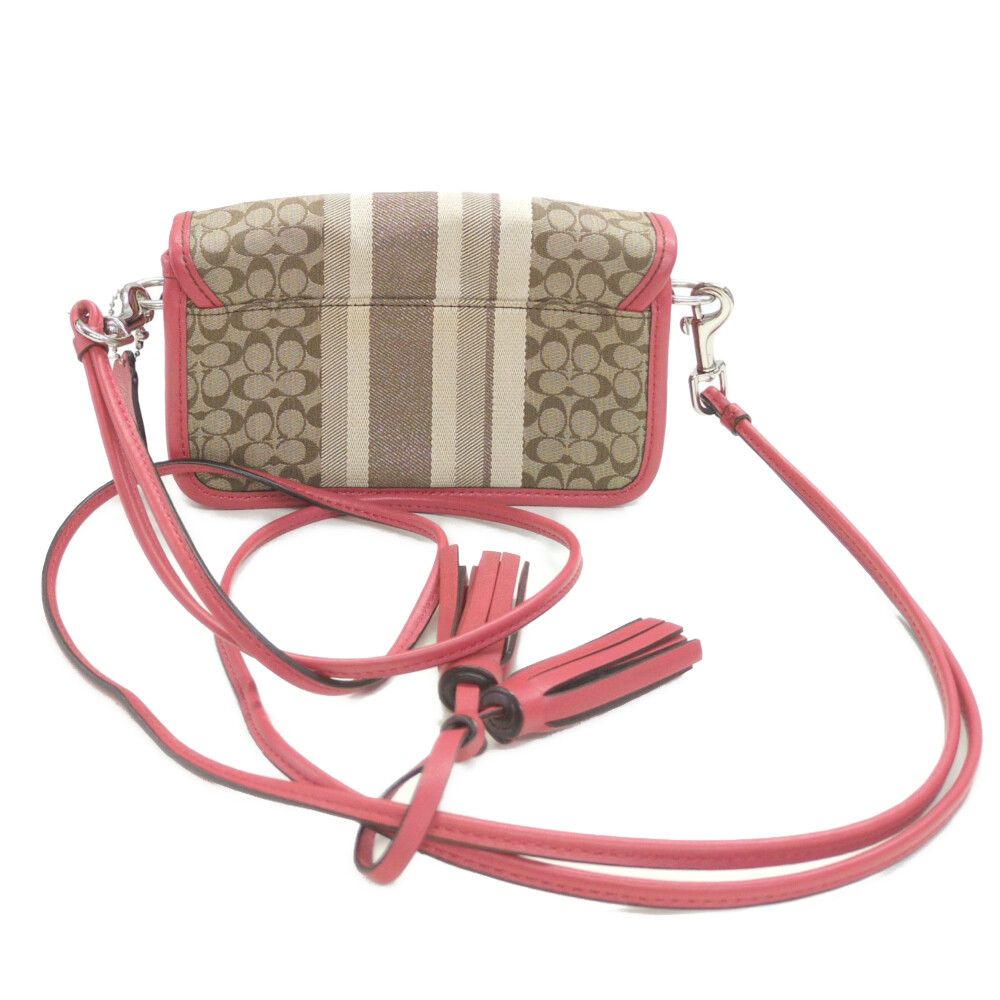 限定値下げ) COACH コーチ シグネチャーストライプ・ショルダーバッグ