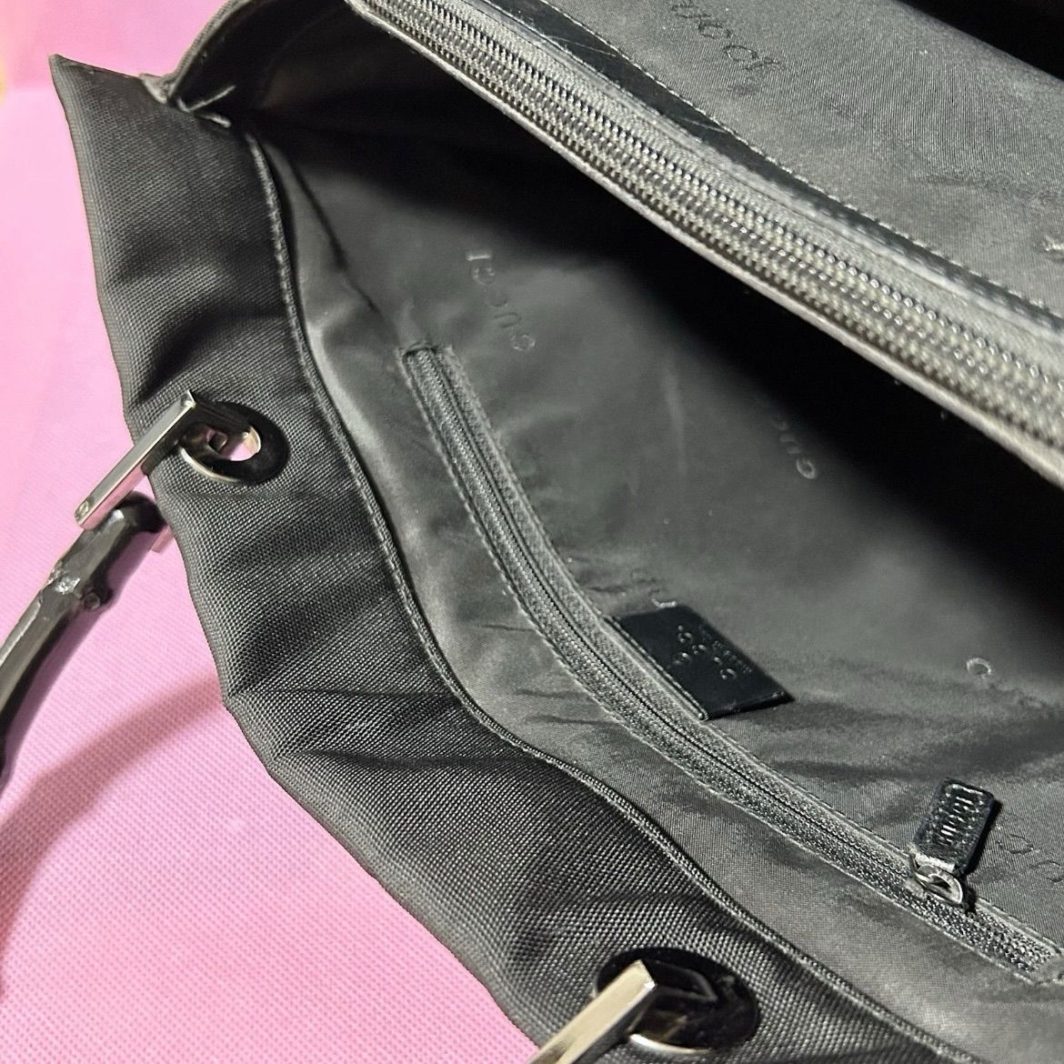 GUCCI ナイロン ハンドバッグ バンブー 002・1010・3444 ブラック  