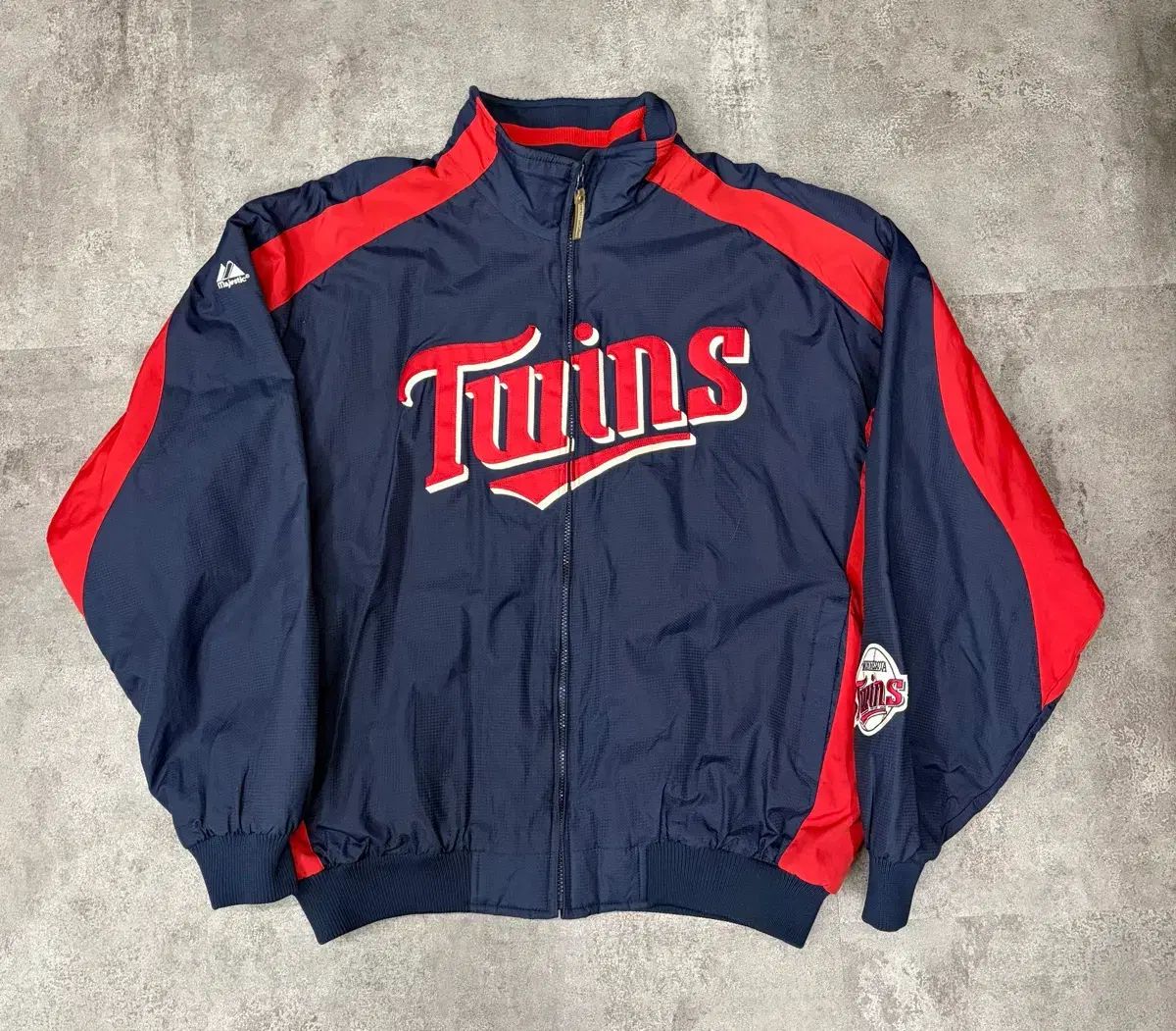 90s Majestic TWINS ツインズ 野球 アウター ネイビー/レッド - メルカリ