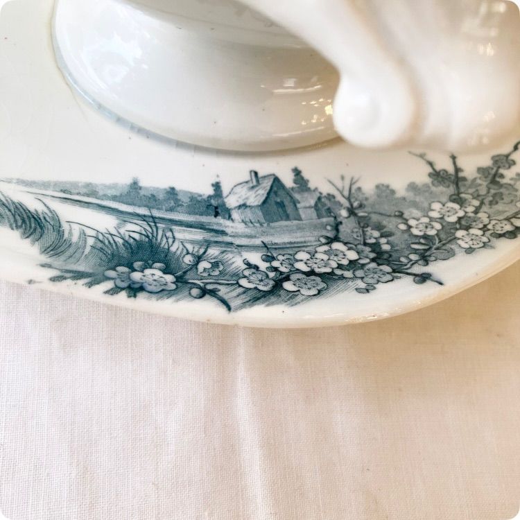 フランスアンティーク ソーシエール｜ジアン GIEN窯「Paysages」田園