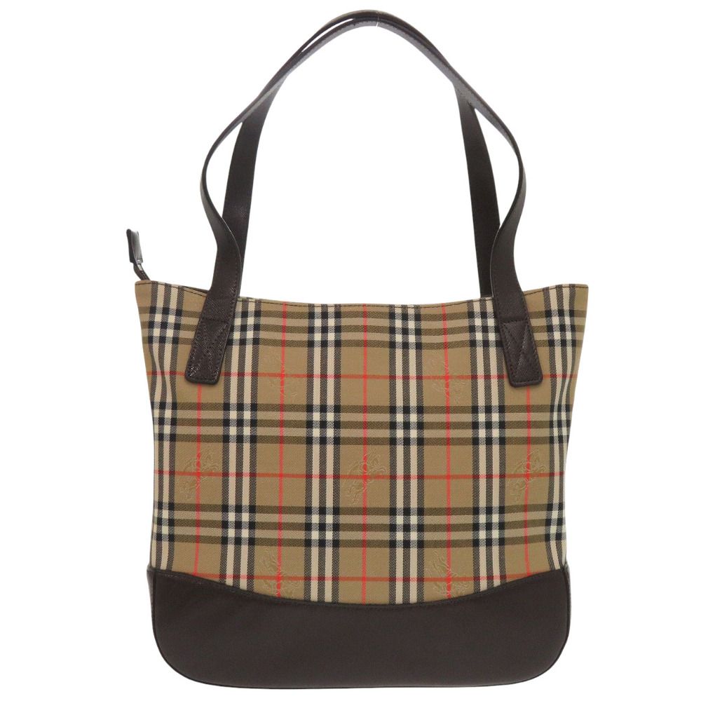 美品 バーバリー ノバチェック ロゴマーク レザーハンドバッグ