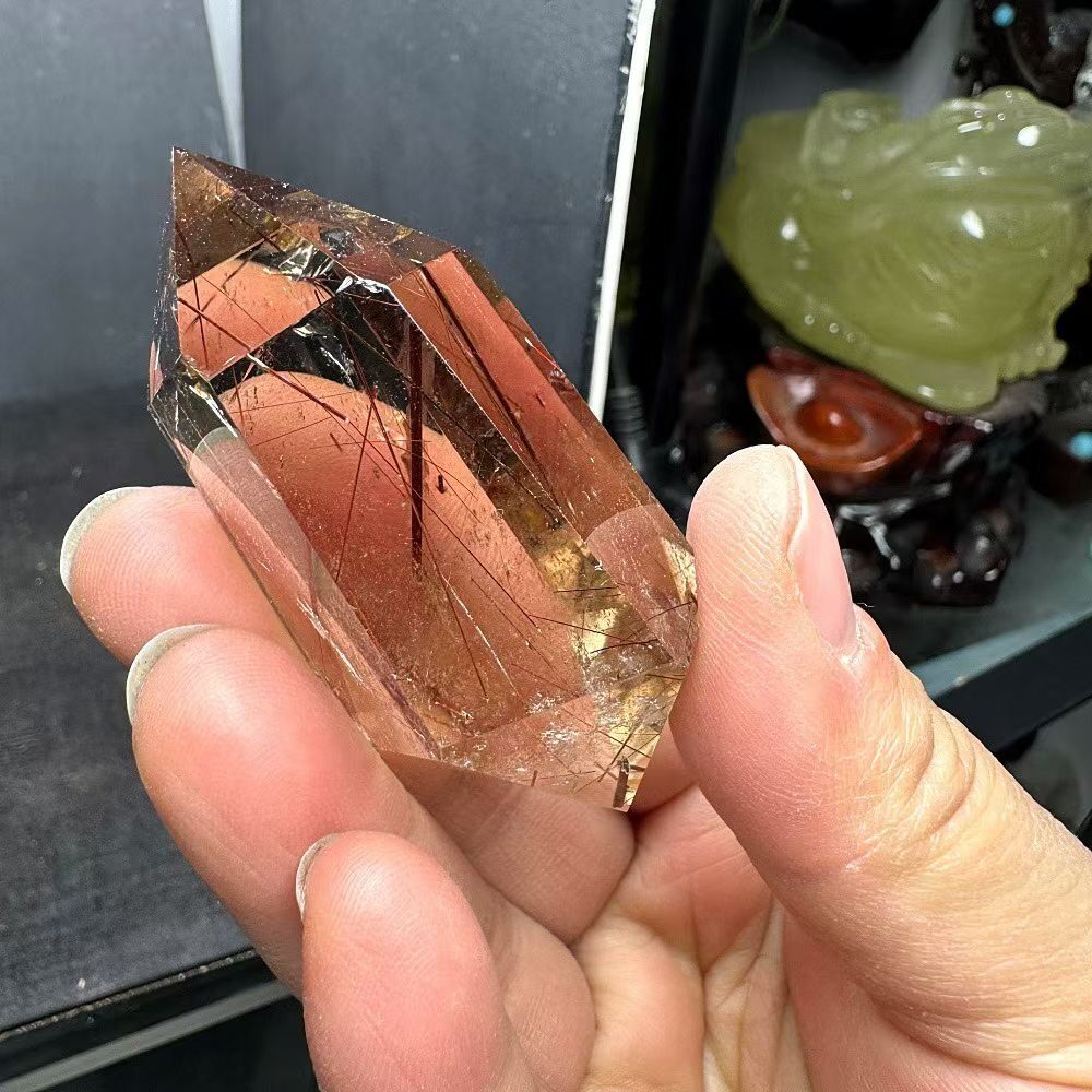 AAAAAAAAAA級天然ゴールドルチルクォーツ六角柱0109/YS/10605/228C