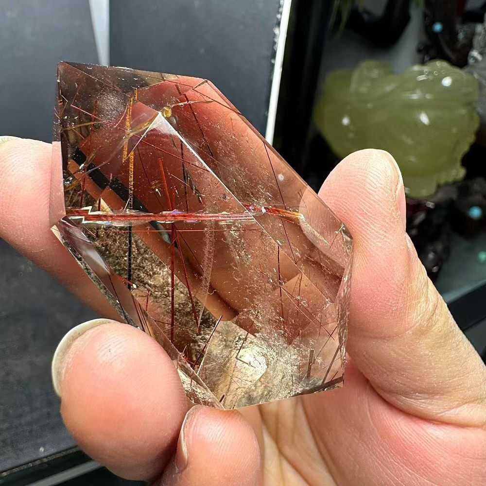 AAA級天然ゴールドルチルクォーツ六角柱YTB82P2/221P03A AAAAAAAAAA級天然ゴールドルチルクォーツ六角柱0109/YS/10605/228C