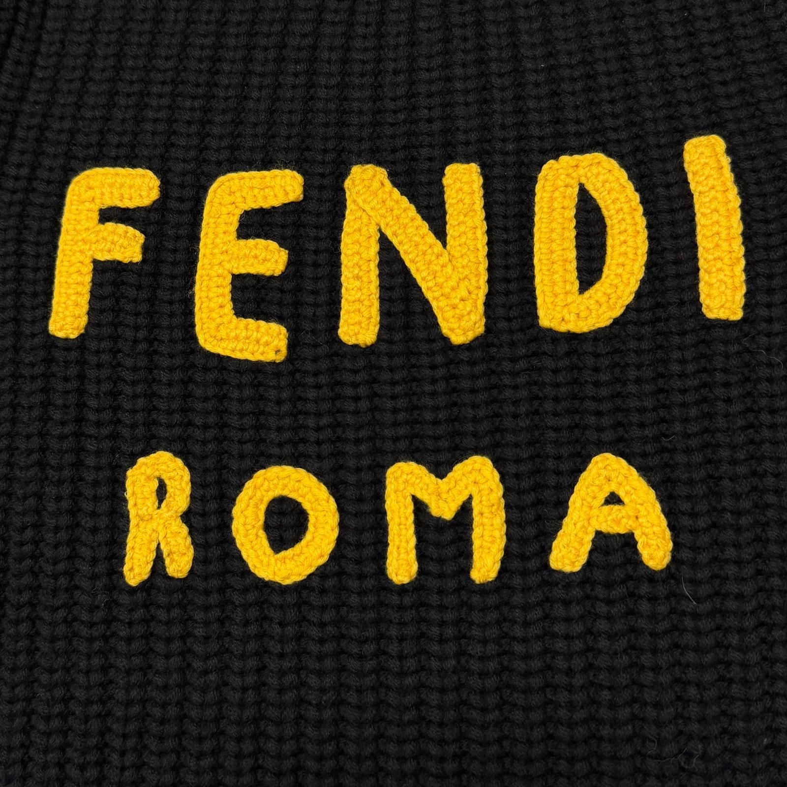 国内正規 FENDI Embroidered Roma Logo Wool Knit Sweater ロゴ刺繍 