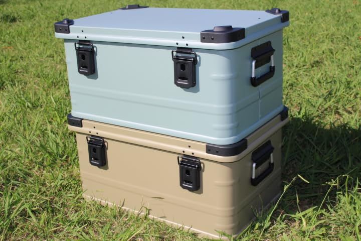 アースカラー アルミコンテナボックス ４９Ｌ ガレージ収納 キャンプギア収納 アースカラー アルミコンテナボックス 49L ガレージ収納箱 キャンプ