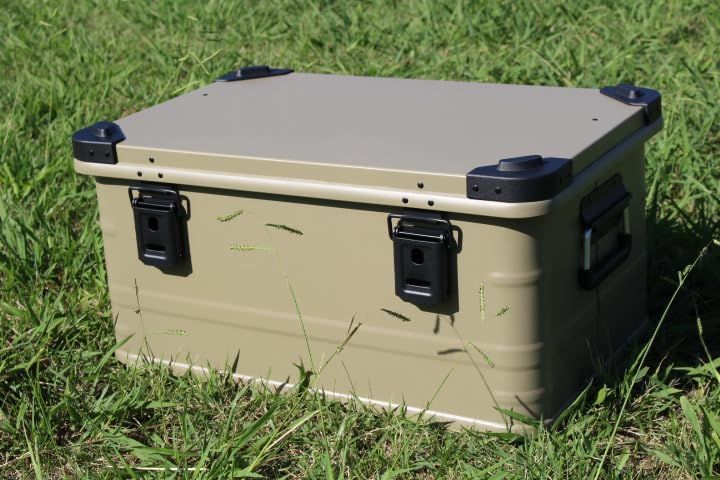 アースカラー アルミコンテナボックス ４９Ｌ ガレージ収納 キャンプギア収納 アースカラー アルミコンテナボックス 49L ガレージ収納箱 キャンプ