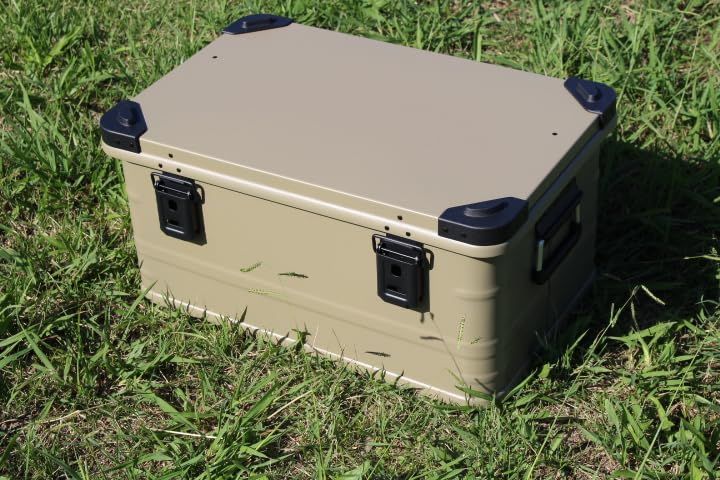 アースカラー アルミコンテナボックス 49L ガレージ収納箱 キャンプ