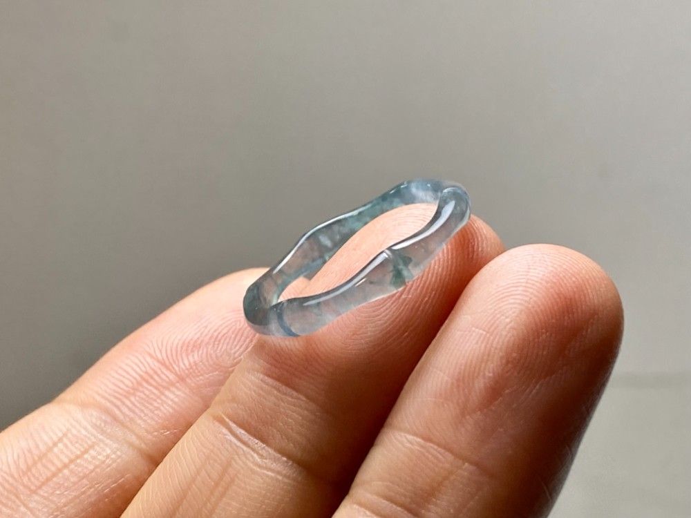 L15-225 ピンキーリング 高氷種 竹節 水色 13.0号 グアテマラ産 A貨 本