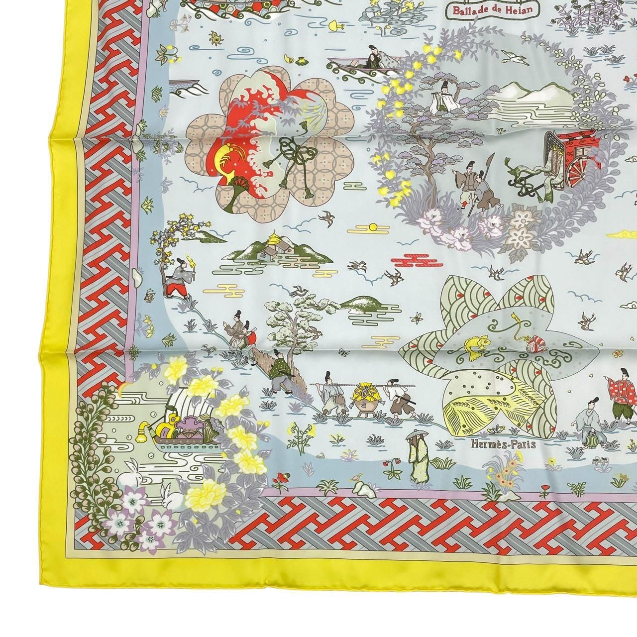 未使用品 HERMES エルメス カレ90 大判 スカーフ シルク100% Ballade 