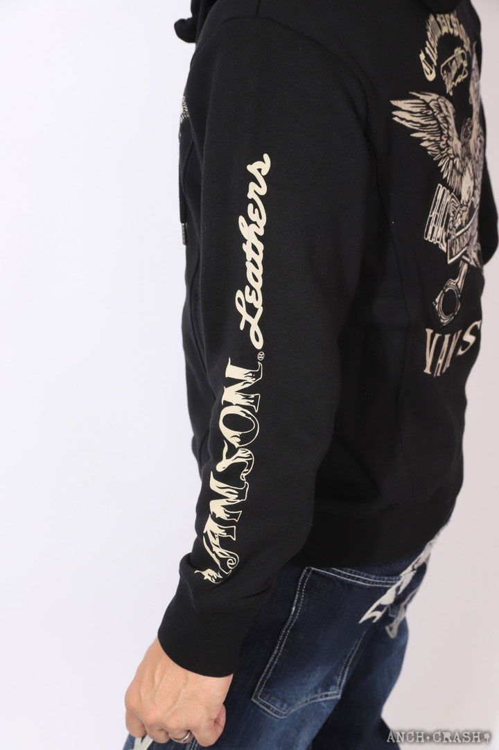 VANSON バンソン イーグル フルZIPパーカー NVSZ-2408 裏毛 刺繍