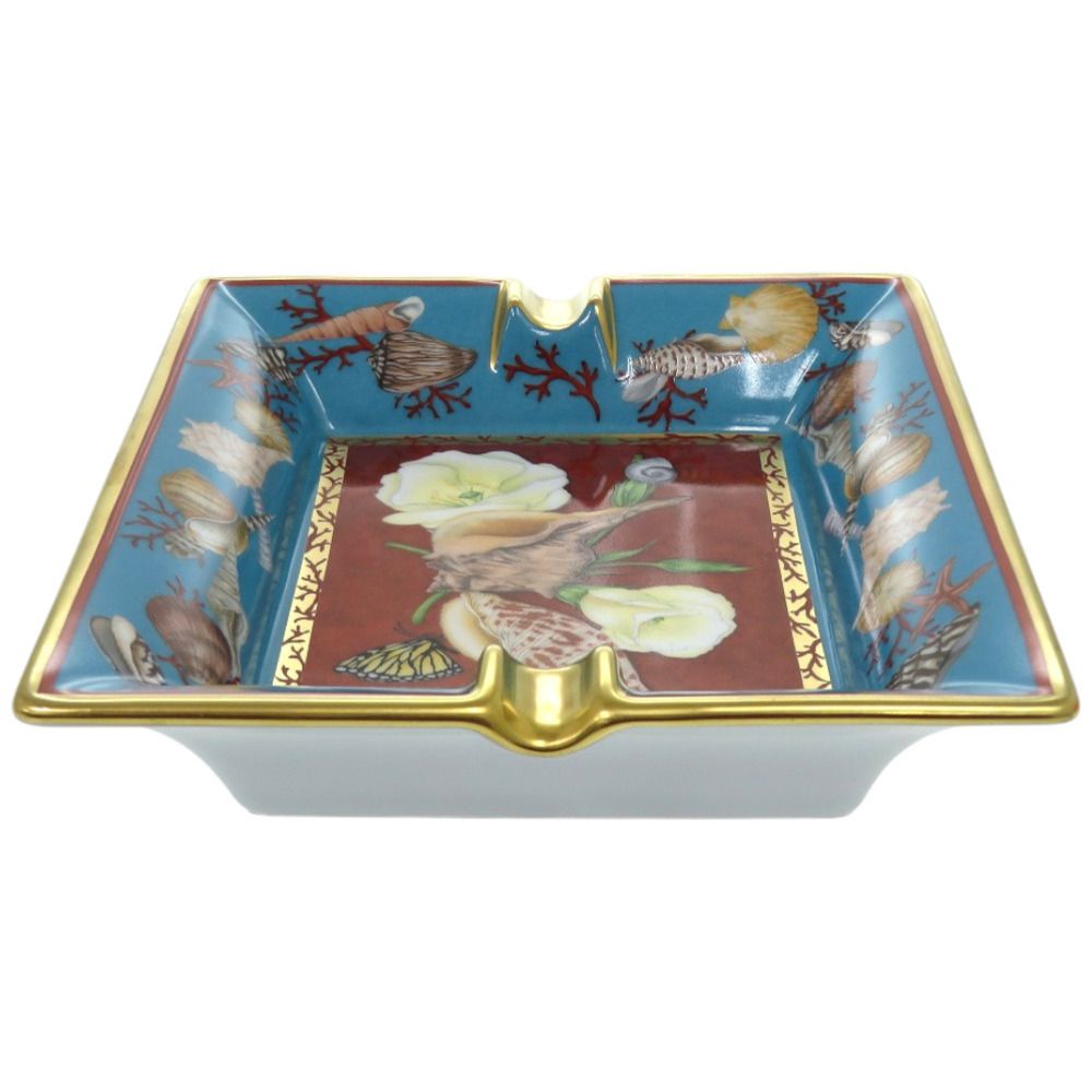 未使用品 エルメス 灰皿 アッシュトレイ シェルフラワーズモナーク