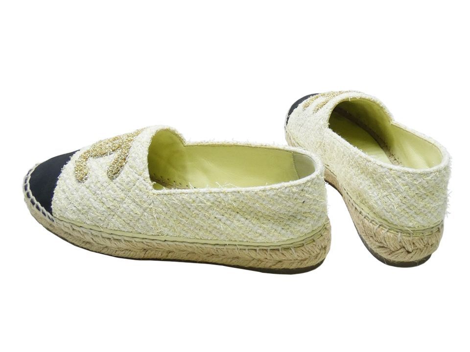 シャネル CHANEL ツイード CCマーク シューズ エスパドリーユ