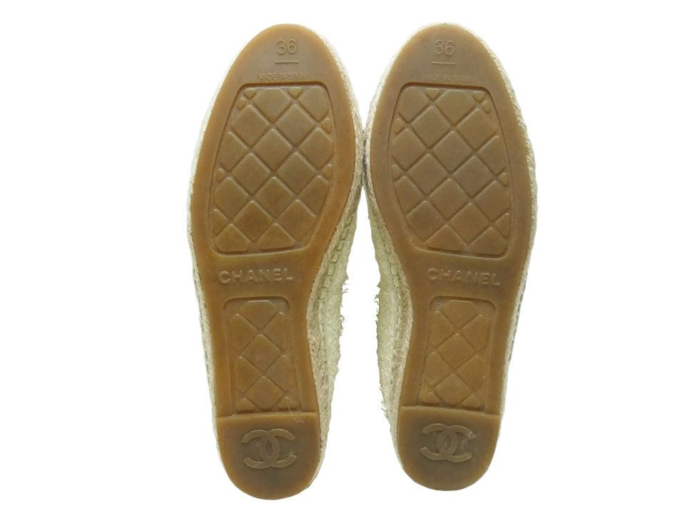 シャネル CHANEL ツイード CCマーク シューズ エスパドリーユ