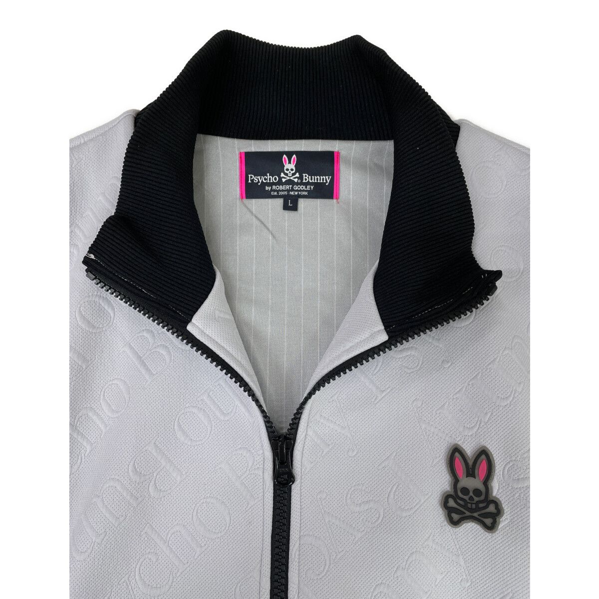 【美品】サイコバニー ブルゾン ハイブリッド 切替 グレー/ブラック L Psycho Bunny（サイコバニー） ブルゾン アウター フェイクファー