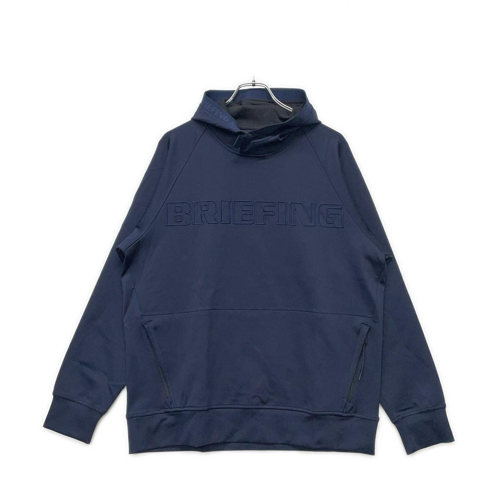 【新品・タグ付き】 今期新作 BRIEFING メンズ フーディー ネイビー L 中古 メンズ ブリーフィング BRIEFING パーカー L 紺 プルオーバー