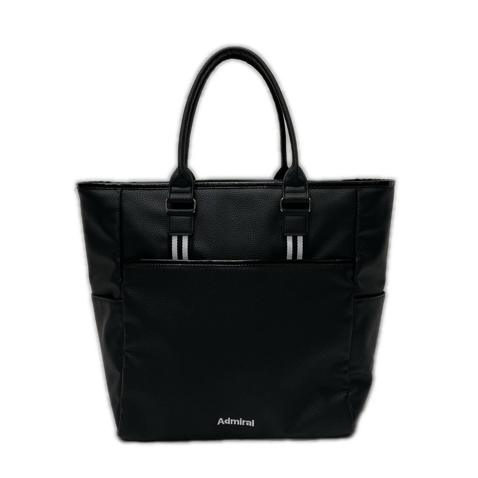 アドミラルゴルフ Admiral Golf トート型ボストンバッグ ブラック トートバッグ ロッカーバック 型押し シリコンワッペン