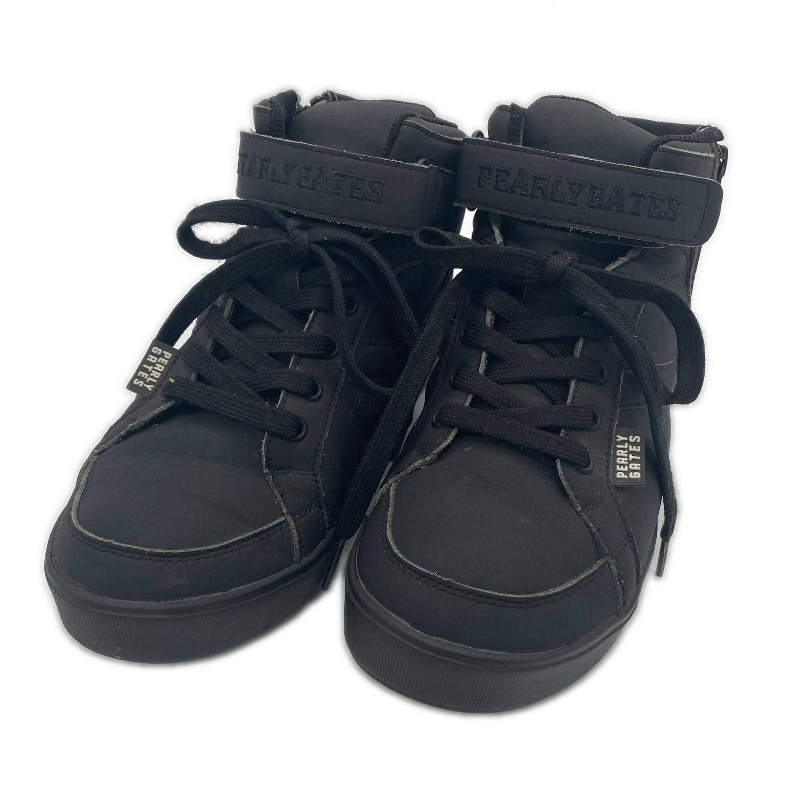 PEARLY GATES ゴルフシューズ ハイカット23.5cm 黒　ブラック 中古 パーリーゲイツ PEARLY GATES ゴルフシューズ 23.5cm ブラック