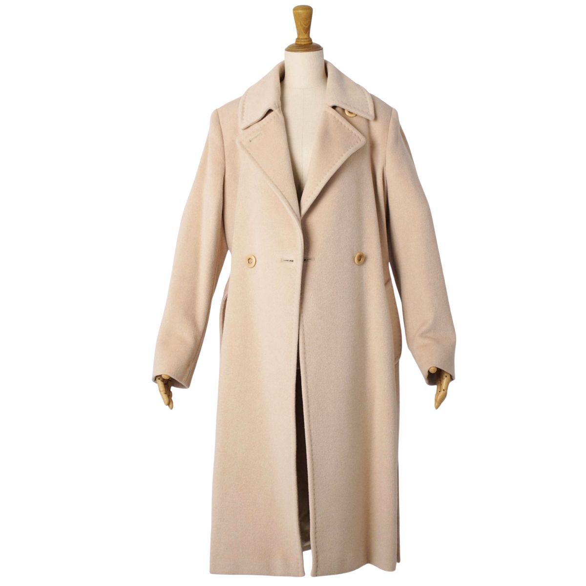 【極美品☆高級】マックスマーラ ロングコート ダブル ベルト ベージュ XXL 極美品 マックスマーラ Max Mara STUDIO ベルト付き ロングコート