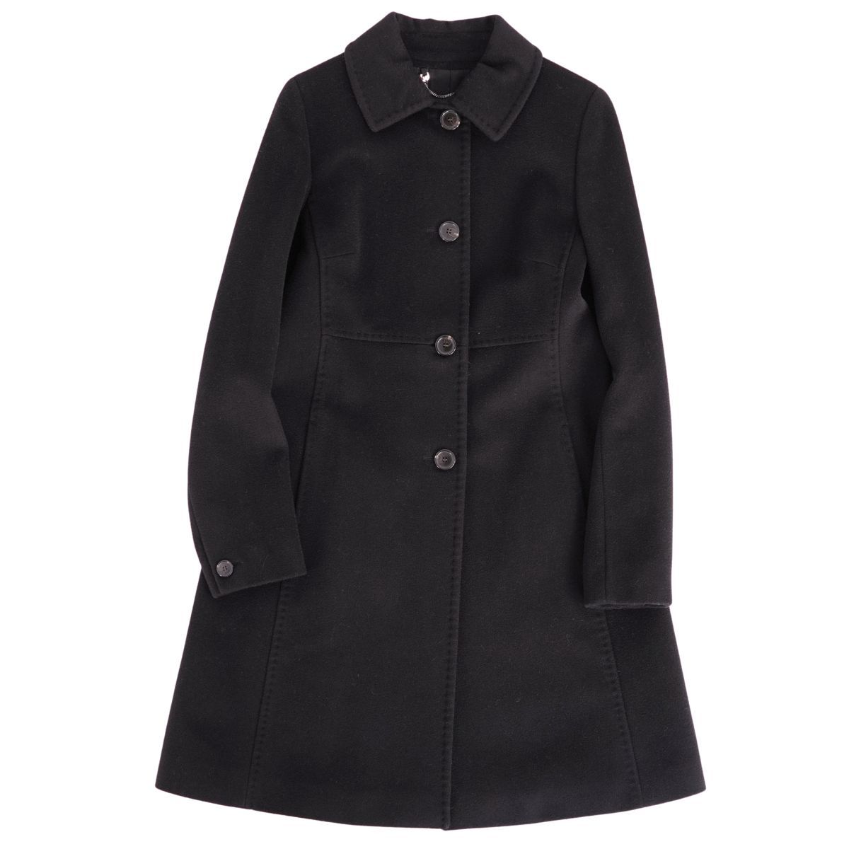 MaxMara 黒 ボタン付きロングコート MaxMara 黒 ボタン付きロングコート