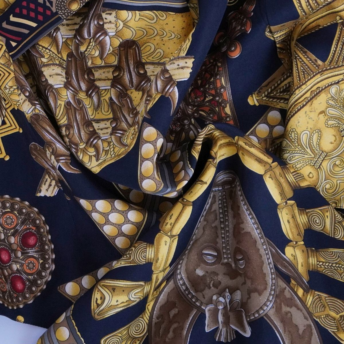 美品 Vintage エルメス HERMES ベスト ジレ 総柄 シルク100％ - メルカリ