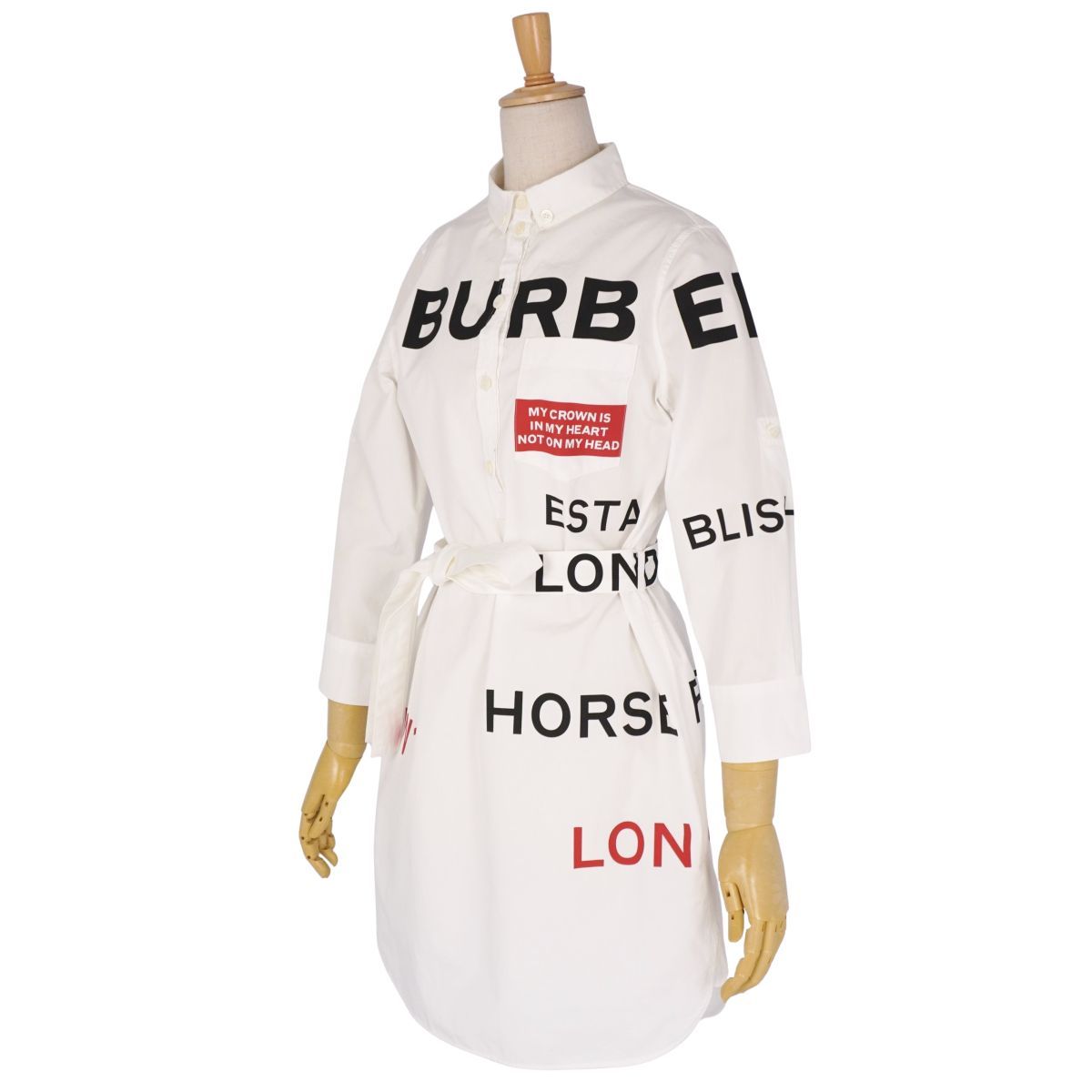 美品 バーバリー BURBERRY ワンピース ベルト付き シャツワンピース ロ