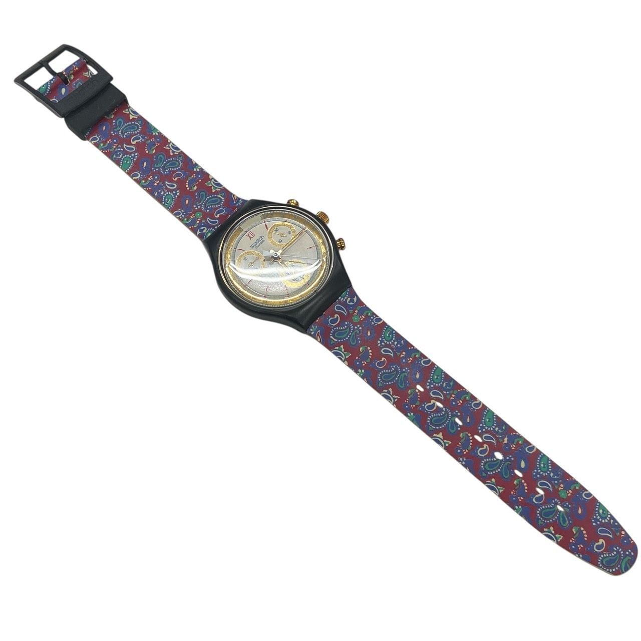 美品】Swatch スウォッチ AWARD アワード クロノグラフ ペイズリー 