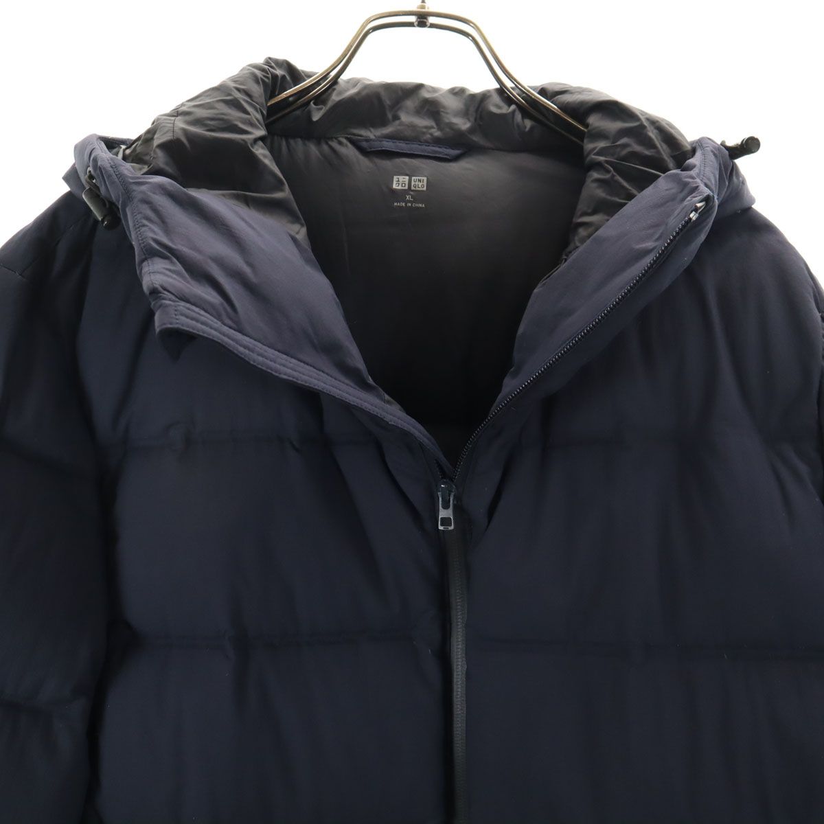 UNIQLO ユニクロ シームレス ダウンパーカー XL ネイビー メンズ 古着 